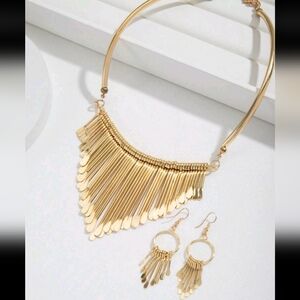 Gold bandana style Western necklace set